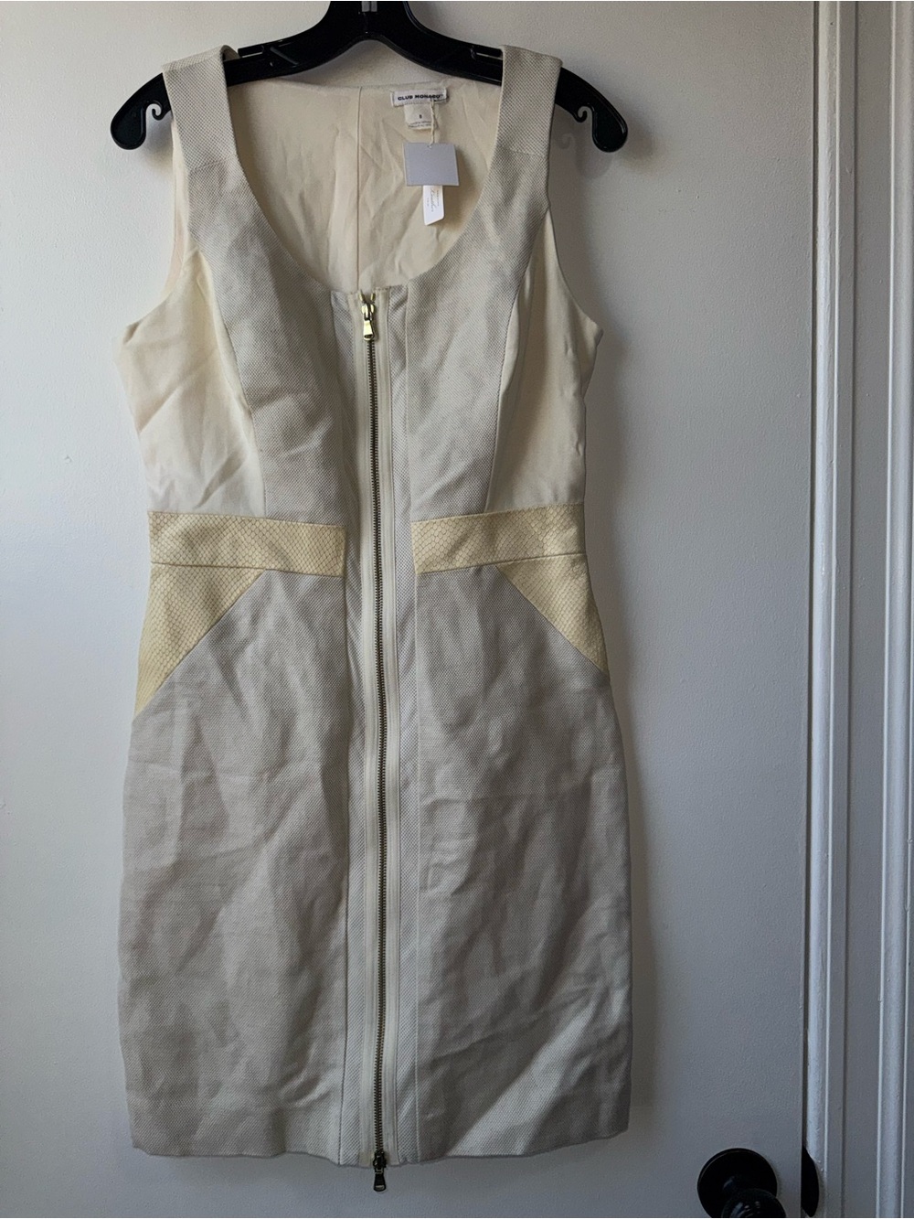 Club Monaco Cream Dress with Pale Yellow Accents